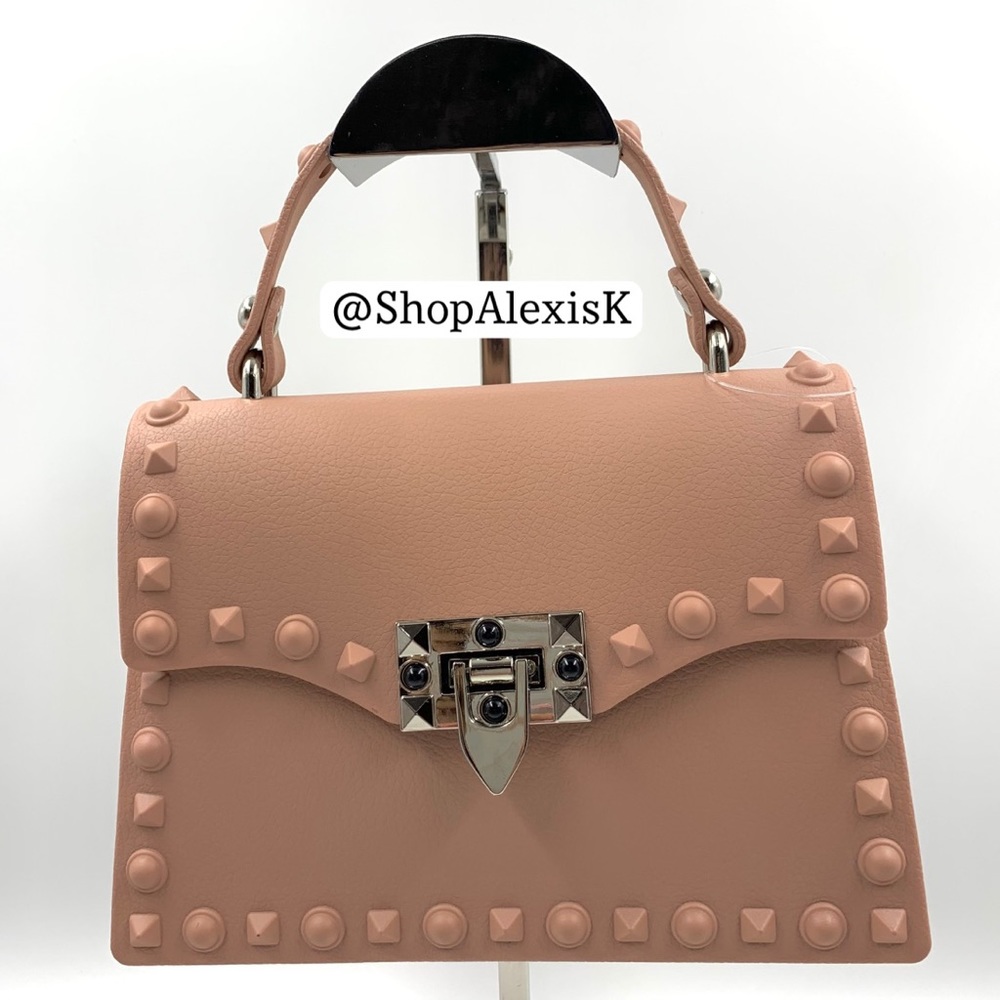 Studded Crossbody Satchel / Mini Purse - Mauve